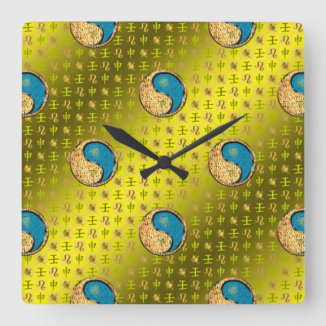 Reloj Cuadrado Leo & Mono de Agua (Anverso)