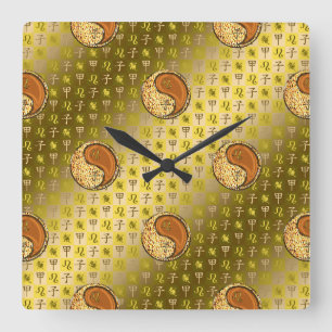 Reloj Cuadrado Leo & Rata de Madera