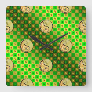 Reloj Cuadrado Leo y Cabra de Metal