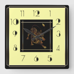 Reloj Cuadrado León Art Deco
