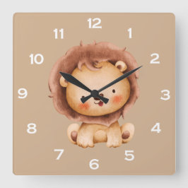 Reloj Cuadrado León marrón lindo 