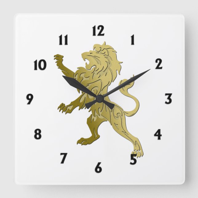 Reloj Cuadrado León real de oro (Anverso)