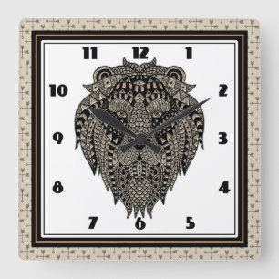 Reloj Cuadrado León tribal