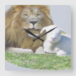 Reloj Cuadrado León y cordero