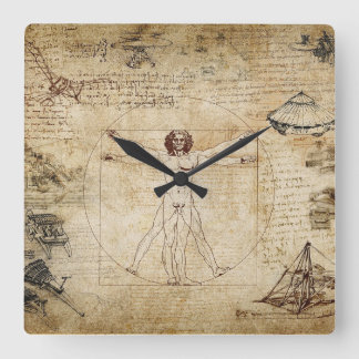 Reloj Cuadrado leonardo Da Vinci Vitruvian Man