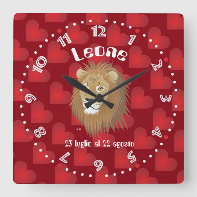 Reloj Cuadrado Leone 23 luglio al 22 agosto Orologio (Anverso)