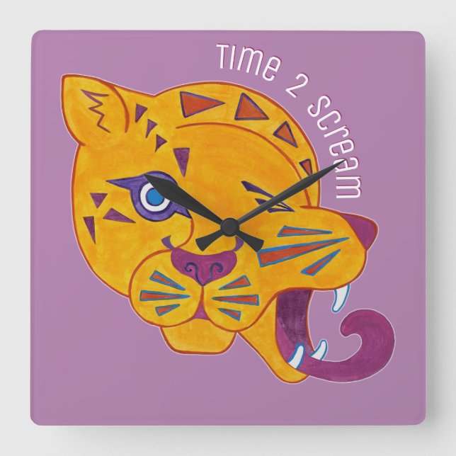 Reloj Cuadrado Leopardo de veneno anárquico (Anverso)