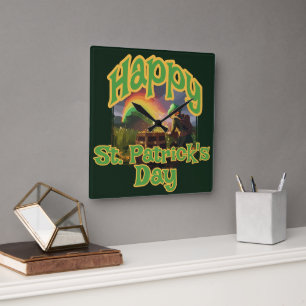 Reloj Cuadrado Leprechaun Hideaway