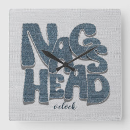 Reloj Cuadrado Letra de Jeans de Nags Head Carolina del Norte