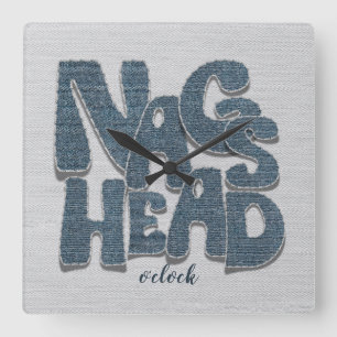 Reloj Cuadrado Letra de Jeans de Nags Head Carolina del Norte