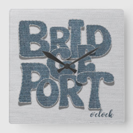Reloj Cuadrado Letra de mezclilla de Bridgeport