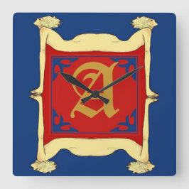 Reloj Cuadrado Letra inicial cara de reloj, letra de edición