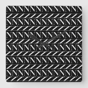 Reloj Cuadrado Letra inicial monograma N