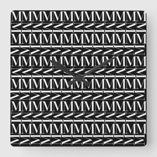 Reloj Cuadrado Letra monográfica inicial M (Anverso)