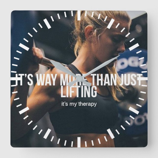 Reloj Cuadrado Levantar es mi terapia - El entrenamiento del gimn (Anverso)