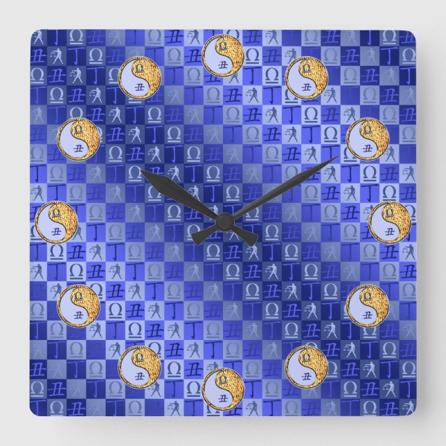 Reloj Cuadrado Libra & Buey de Fuego (Anverso)