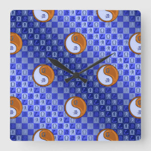 Reloj Cuadrado Libra & Buey de Madera