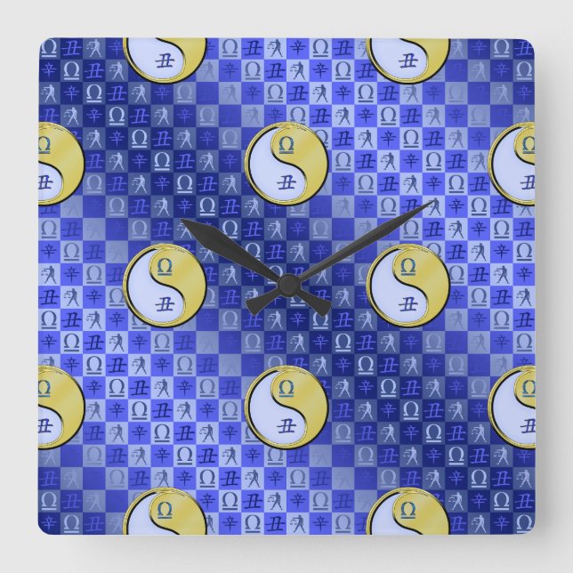 Reloj Cuadrado Libra & Buey de Metal (Anverso)