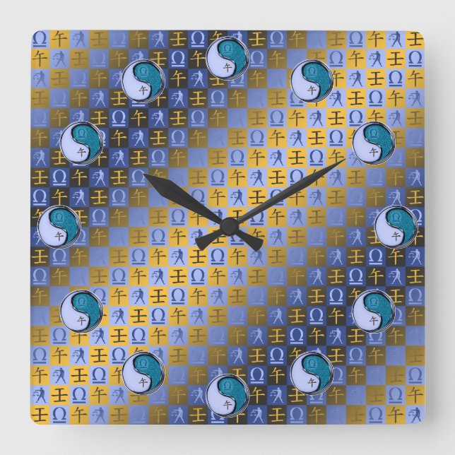 Reloj Cuadrado Libra & Caballo de Agua (Anverso)