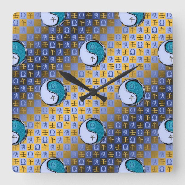 Reloj Cuadrado Libra & Caballo de Agua (Anverso)