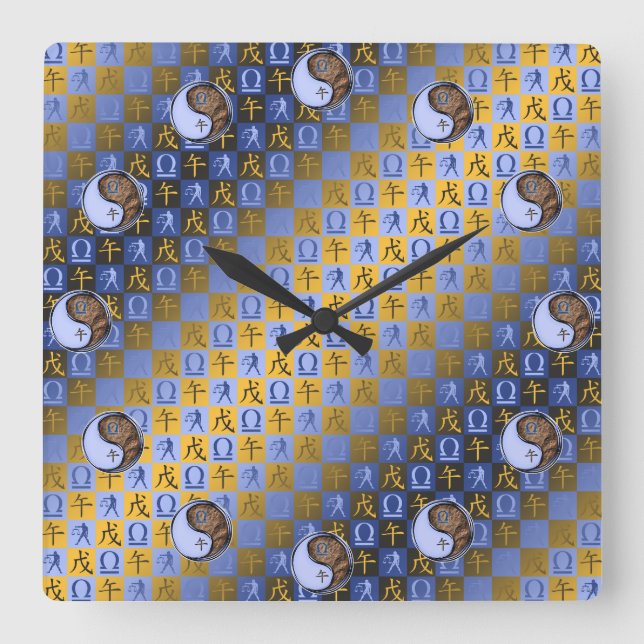 Reloj Cuadrado Libra & Caballo de Tierra (Anverso)