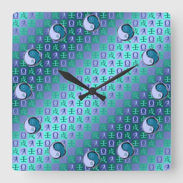 Reloj Cuadrado Libra & Perro de Agua (Anverso)