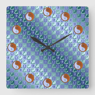 Reloj Cuadrado Libra & Serpiente de Madera