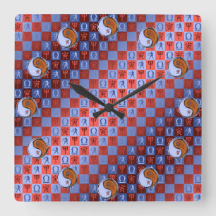 Reloj Cuadrado Libra & Tigre de Madera