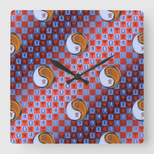 Reloj Cuadrado Libra & Tigre de Madera