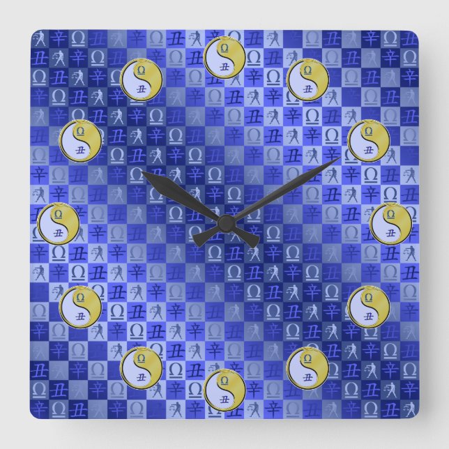 Reloj Cuadrado Libra y Buey de Metal (Anverso)