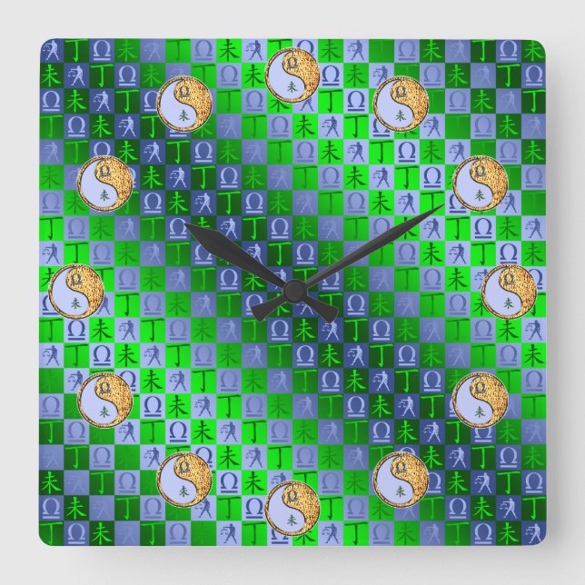 Reloj Cuadrado Libra y Cabra de Fuego (Anverso)