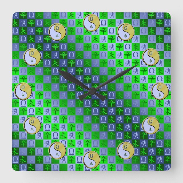 Reloj Cuadrado Libra y Cabra de Metal (Anverso)