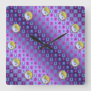 Reloj Cuadrado Libra y Cerdo de Metal