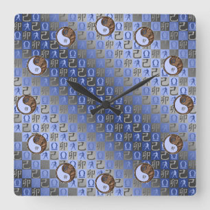 Reloj Cuadrado Libra y Conejo de Tierra