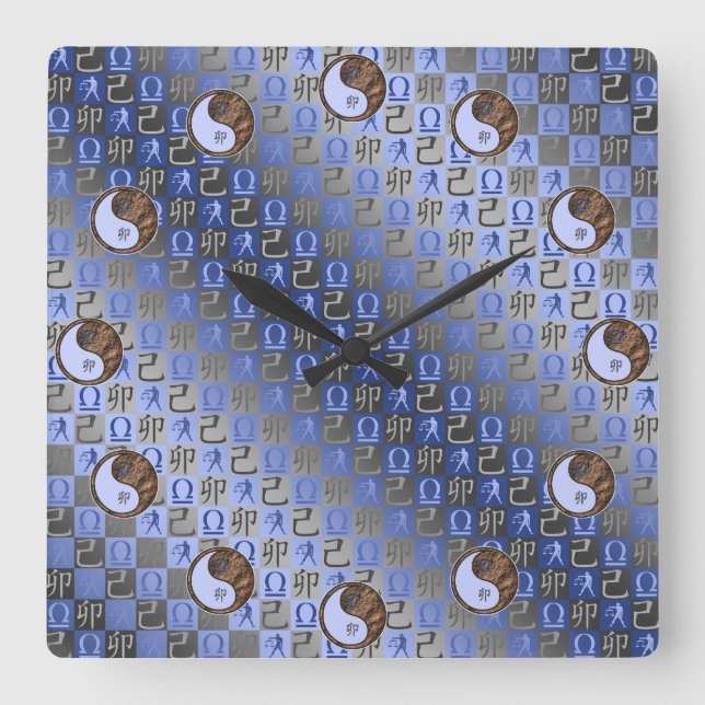 Reloj Cuadrado Libra y Conejo de Tierra (Anverso)