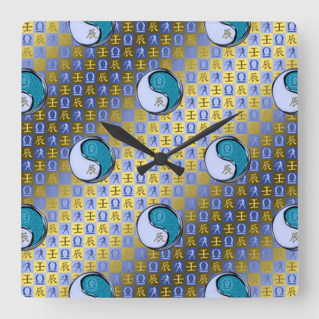 Reloj Cuadrado Libra y Dragón de Agua (Anverso)