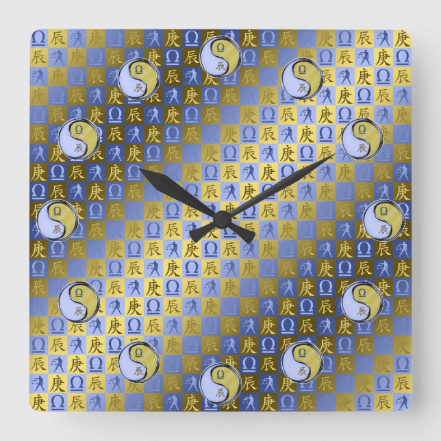 Reloj Cuadrado Libra y Dragón de Metal (Anverso)