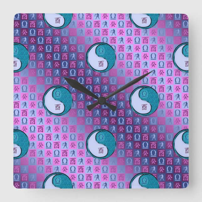 Reloj Cuadrado Libra y Gallo de Agua (Anverso)