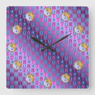 Reloj Cuadrado Libra y Gallo de Fuego