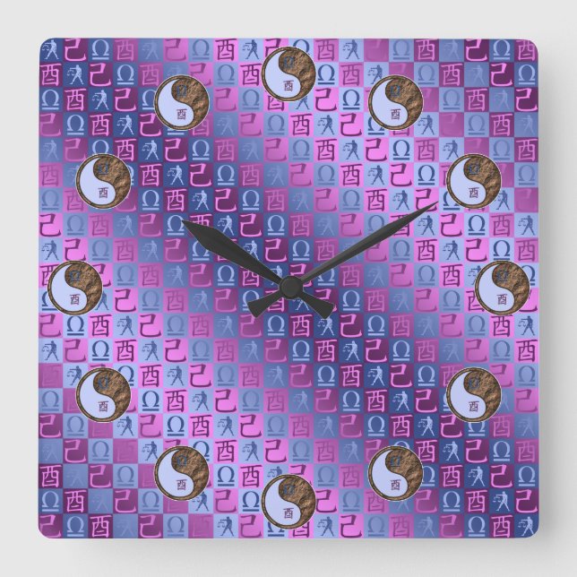 Reloj Cuadrado Libra y Gallo de Tierra (Anverso)