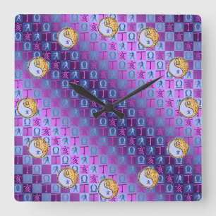 Reloj Cuadrado Libra y Jabalí de Fuego
