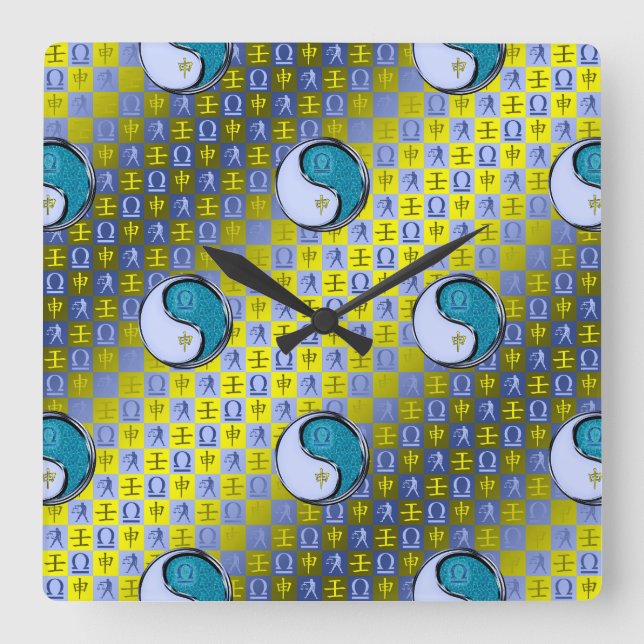Reloj Cuadrado Libra y Mono de Agua (Anverso)