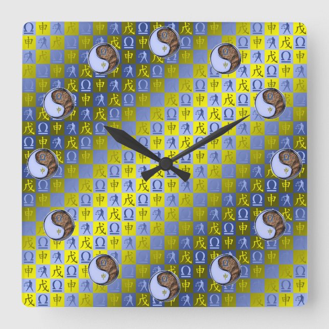 Reloj Cuadrado Libra y Mono de Tierra (Anverso)