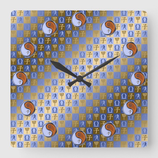 Reloj Cuadrado Libra y Rata de Madera (Anverso)