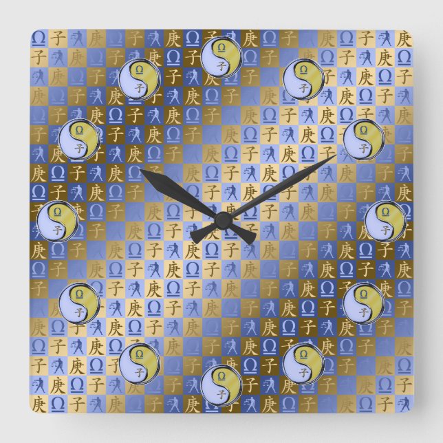 Reloj Cuadrado Libra y Rata de Metal (Anverso)