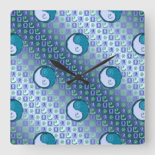 Reloj Cuadrado Libra y Serpiente de Agua