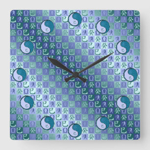 Reloj Cuadrado Libra y Serpiente de Agua