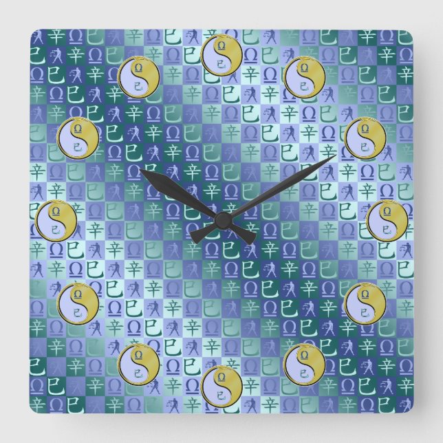 Reloj Cuadrado Libra y Serpiente de Metal (Anverso)