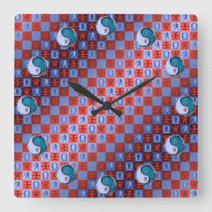 Reloj Cuadrado Libra y Tigre de Agua