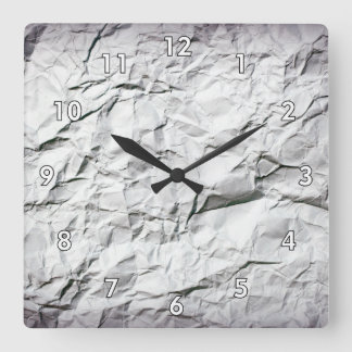 Reloj Cuadrado Libro Blanco Arrugado